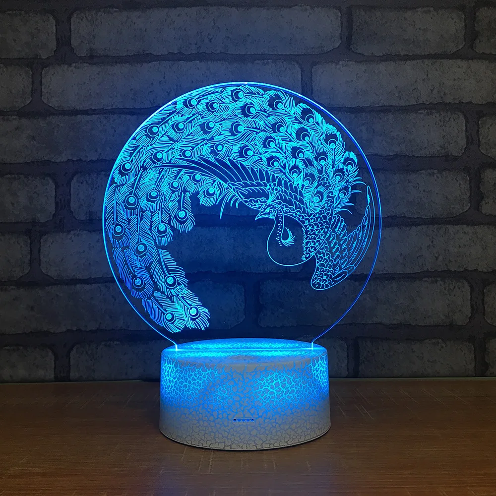 

Peacork 3D LED RGB Night Light 7 Color Change Desk Light Action Figures 218 Boys Girls Christmas Toys