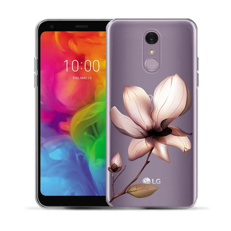 Hyr чехол с цветочным рисунком силиконовый для LG Q7 5 &quot сексуальный мягкий из ТПУ Q 7