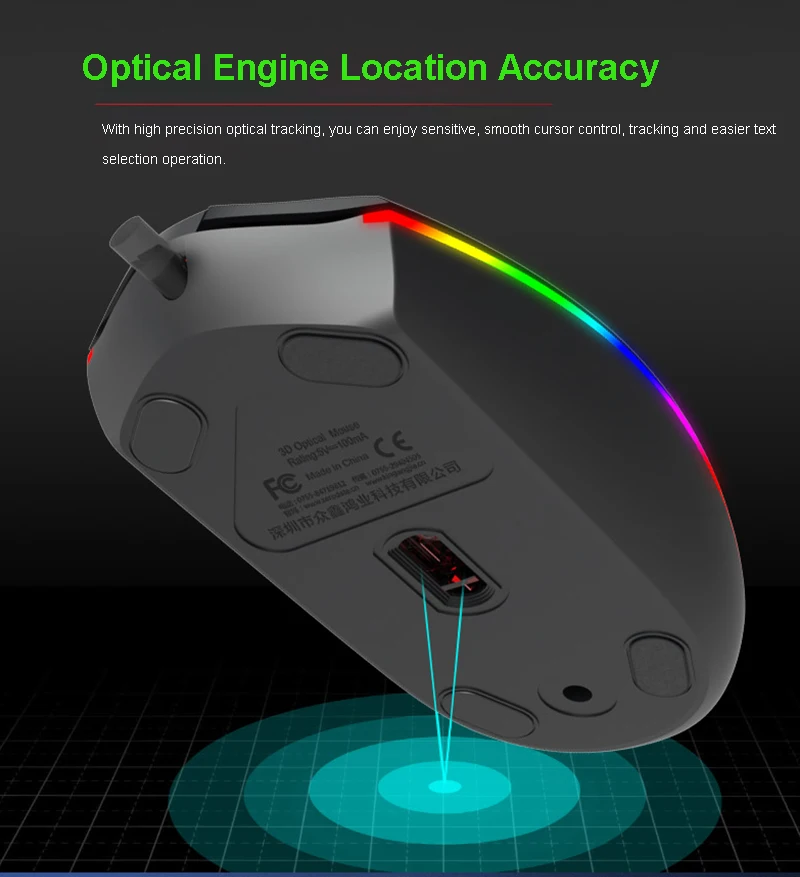 USB оптическая мышь 1600 точек/дюйм игровая мышь RGB оптическая геймерская мышь для ПК настольный ноутбук планшет компьютерная мышь Прямая поставка