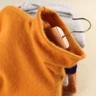 Женская теплая водолазка, кашемировый свитер из норки, с мехом на флисе, Осень-зима, брендовые джемпер