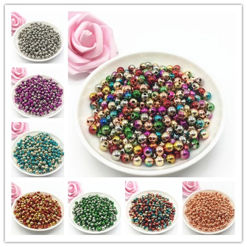 Новые 100 шт 6 мм акриловые круглые жемчужные бусины пресноводный жемчуг для