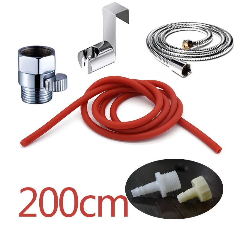 red200 set5 Клизма анальный мыть клизму трубка биде душ шланг стиральная клизма для очистки прямой кишки душ Омыватель для анального отверстия Душ биде душевая клизма шланг для биде - Цвет: red200 set5