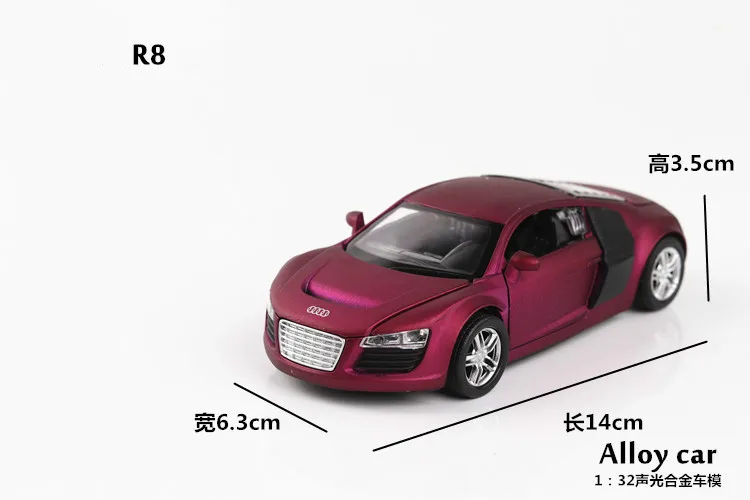1:32 Scale Alloy Diecast Metal Car Model For R8 Series Collectible Collection Pull Back Toys With Sound&ampLight Children's | Игрушки и