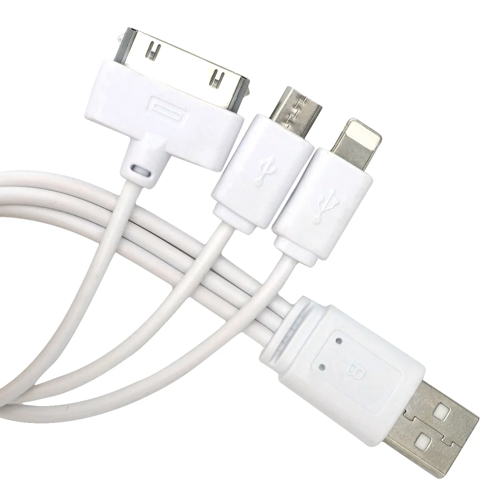 Portefeuille 3 в 1 Micro USB 30pin зарядный кабель для iPhone 4 4S 5 5S SE 5C 6 6S 7 8 плюс iPhon X Microusb Android