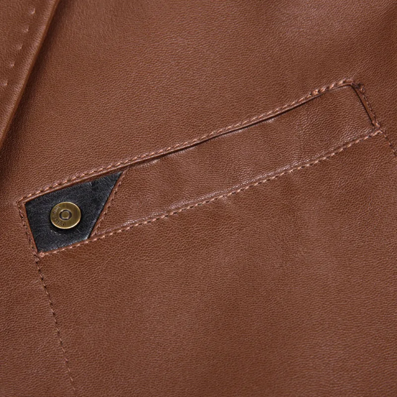 

New Fashion Business Style Jaket Kulit Motor High Quality Slim Fit Blazer De Couro