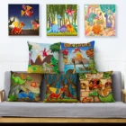 Стильная футболка с изображением персонажей видеоигр Животные динозавр чехол для подушки с принтом 45*45 льняные наволочки диванных подушек Чехлы для дивана наволочка для домашнего декора