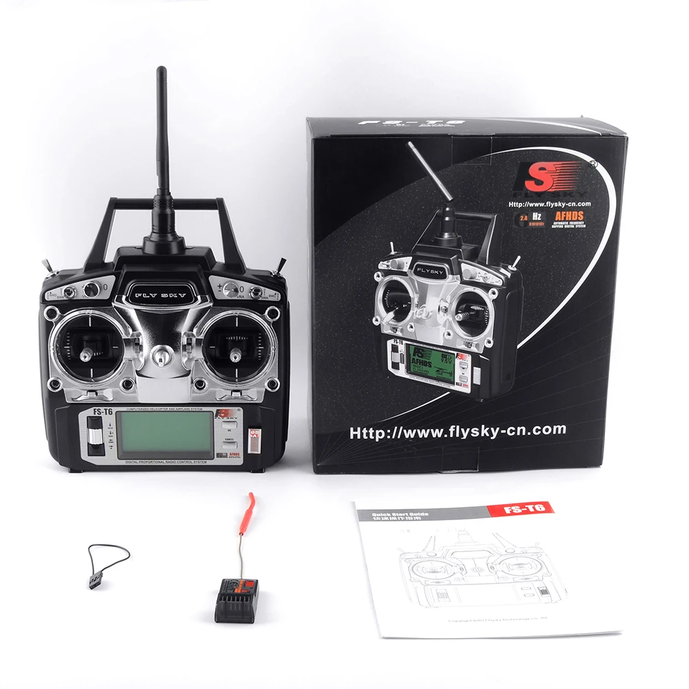 Flysky FS T6 6ch 2 4g с ЖК экраном RC передатчик + R6B приемник для самолета Heli