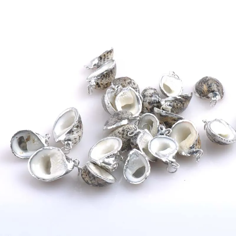 10 шт. спиральная раковина с посеребренным краем 20 23 мм|charm charm|charms naturecharms shell |
