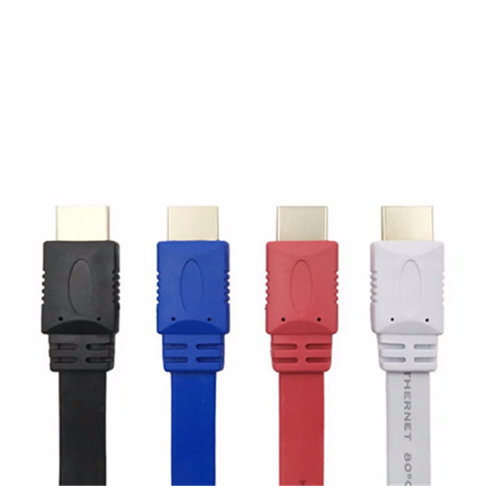 Высокоскоростной плоский HDMI кабель с поддержкой 3D разрешения Ethernet 1080P Аудио