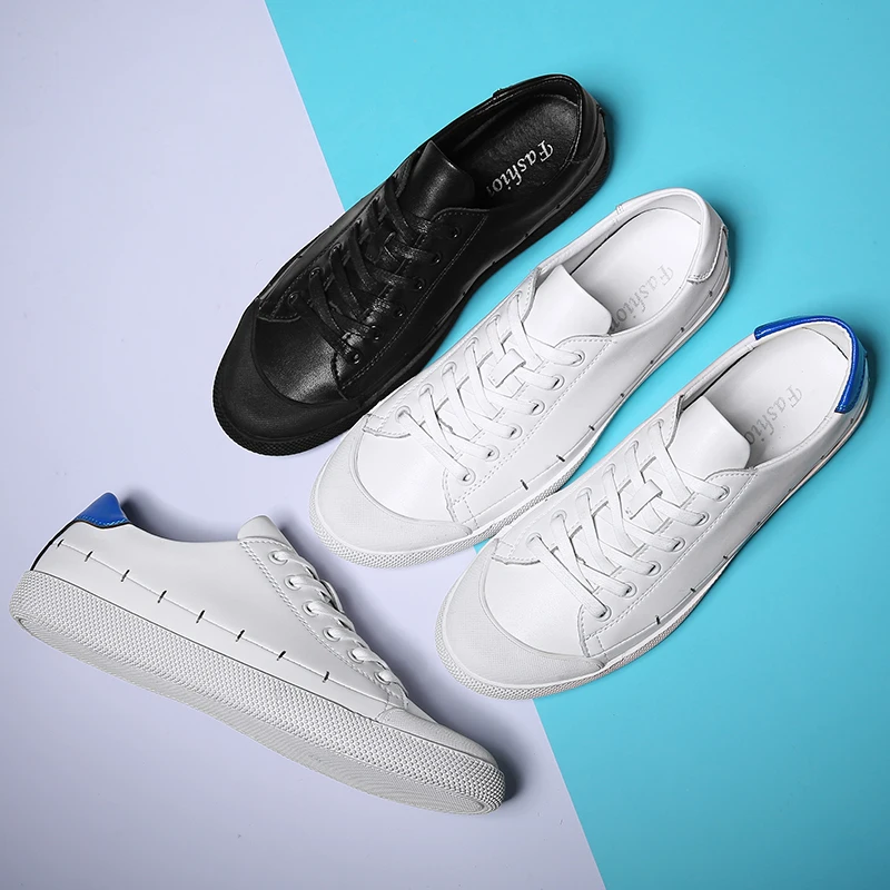 Big Size 38-45 Small White Shoes Mens Trainers Safey Toe Lace-Up Breathable Black Sneakers Soft Light Fashion Casual Men | Обувь