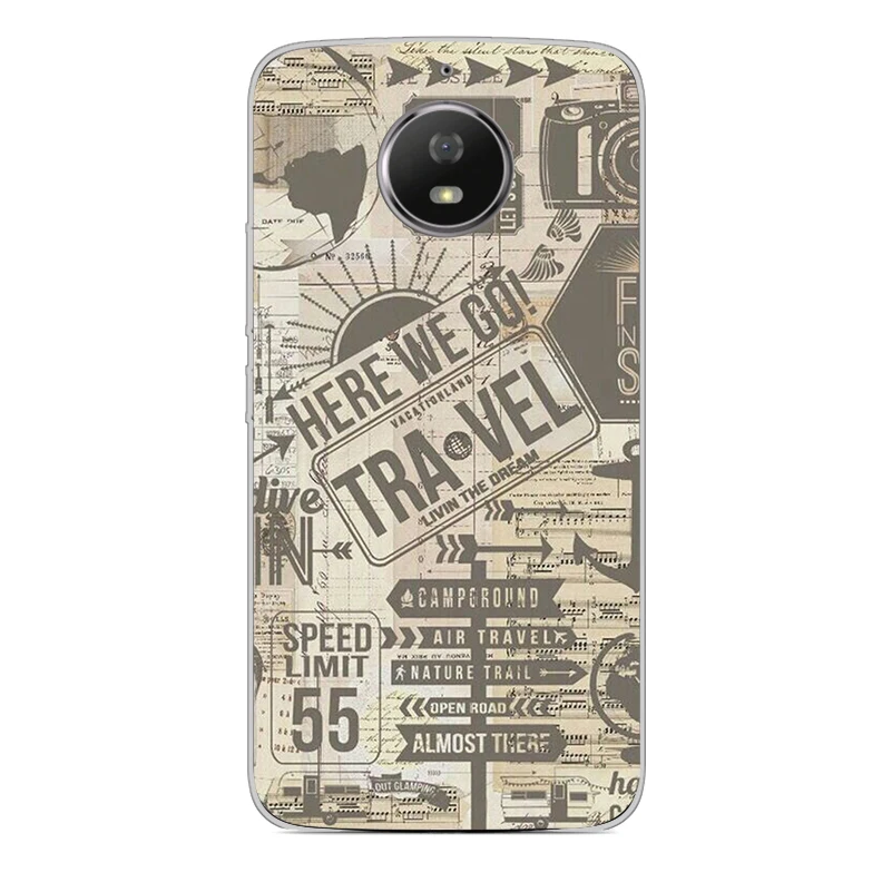 ciciber Phone Case for Motorola Moto G6 G5 G4 G5S M Soft TPU E5 E4 Z2 Z3 C Play Plus Go X4 One Power Back World Map |