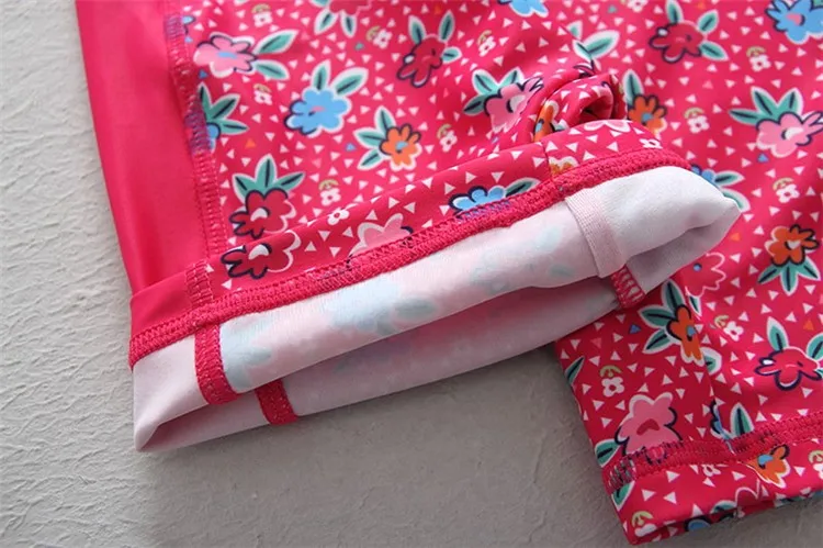 Children's Swimwear Bathing Clothes Girls Floral Print UV 50 Sun Protection One Piece Infant Baby Swimsuits With Hat Beachwear | Детская