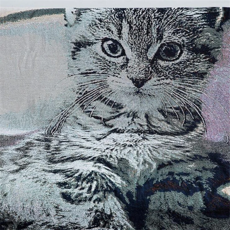 Cat хлопковое мягкое одеяло для дивана декоративный чехол высококачественное