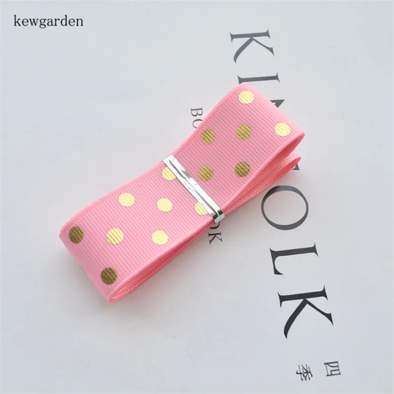 Kewgarden DIY бантик для волос Аксессуары горячее тиснение Точки Grosgrain ленты 1 "25 мм