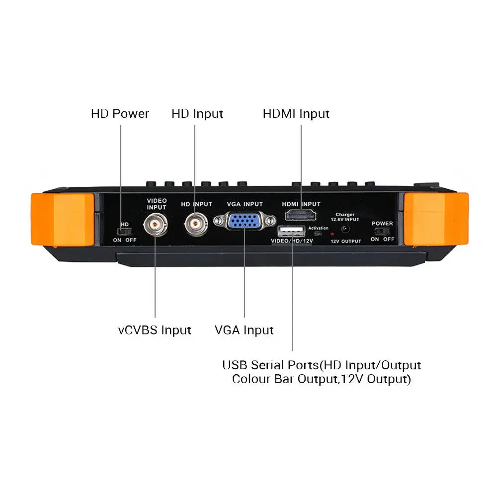 CCTV тестер монитор 7 дюймов 4K 1080P IPC камера CVBS аналоговый сенсорный экран с POE HDMI ONVIF