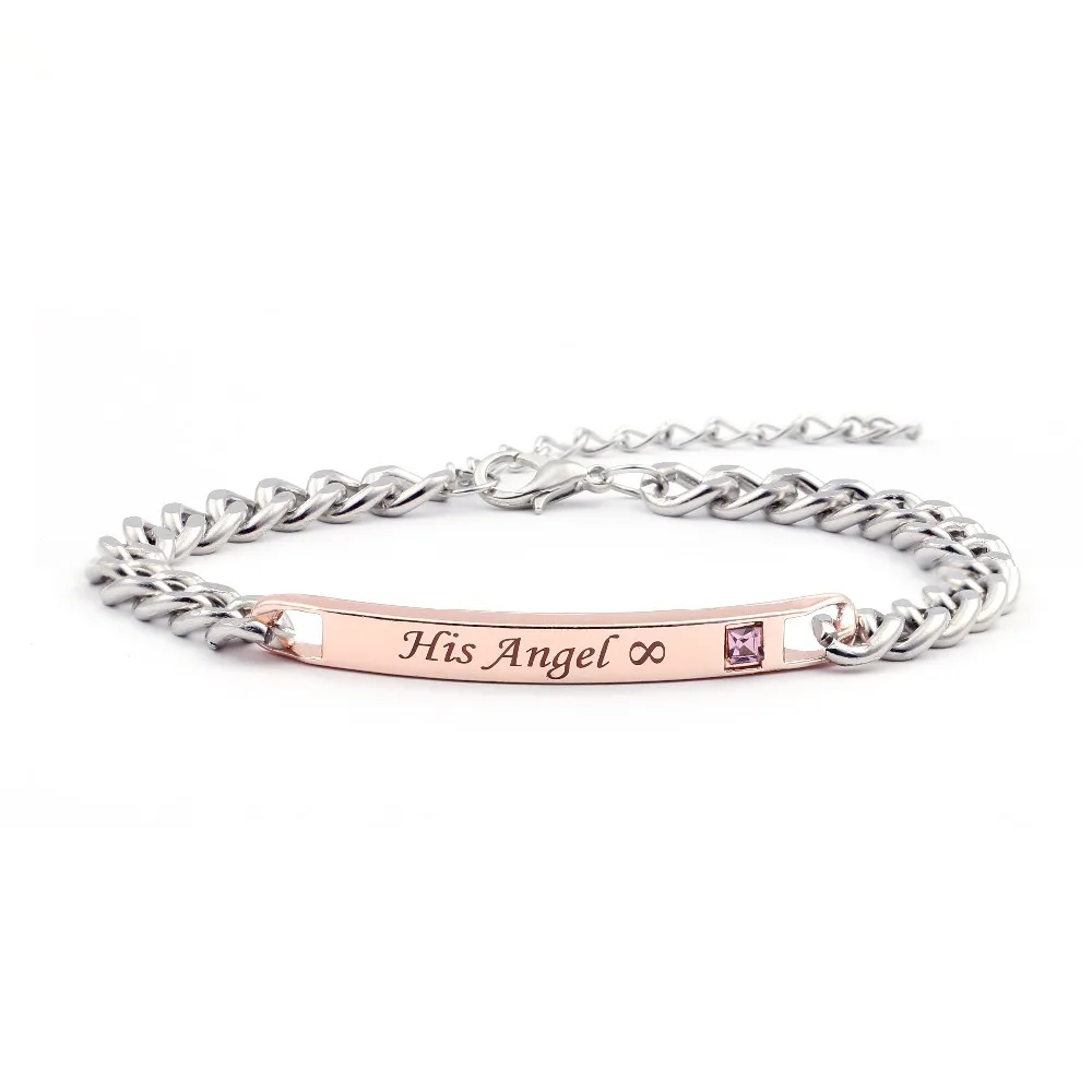 Браслеты с надписью His Angel & Her Demon Бесконечная любовь|bracelet men|his hers braceletbracelet his her |