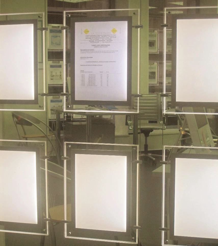 Cable Kits system Acrylic Frame LED Illuminated Signage Light Panel Boxes for Real Estate Window Vertical 3XA4/column |
