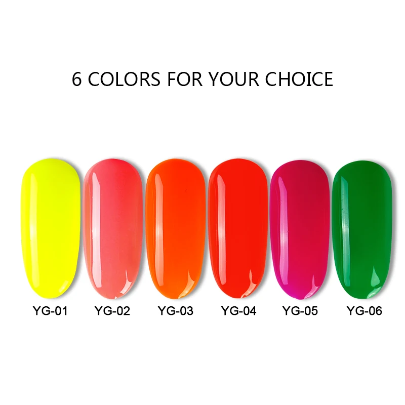 Meixuan Fluorencent Color Gel Nail L Top Base Coat Needed Art UV LED Varnish | Красота и здоровье