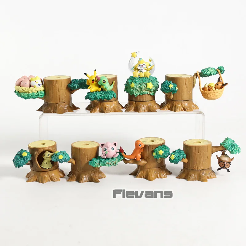 vol.2 no box Монстры лес падающая звезда ночи Vol.2 Jirachi Togepi катерпи Mimikyu Иви Charmander ПВХ Фигурки игрушки 8 шт./компл - Цвет: vol.2 no box