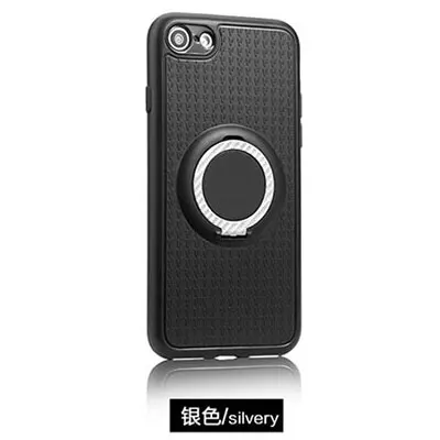 silver Чехол Silincone для iPhone X, 7, 6, 6 S, 5, 5S, 8, se, мягкий матовый чехол из ТПУ с роскошным Карбоновым волокном, ПК, Магнитная подставка на присоске - Цвет: silver