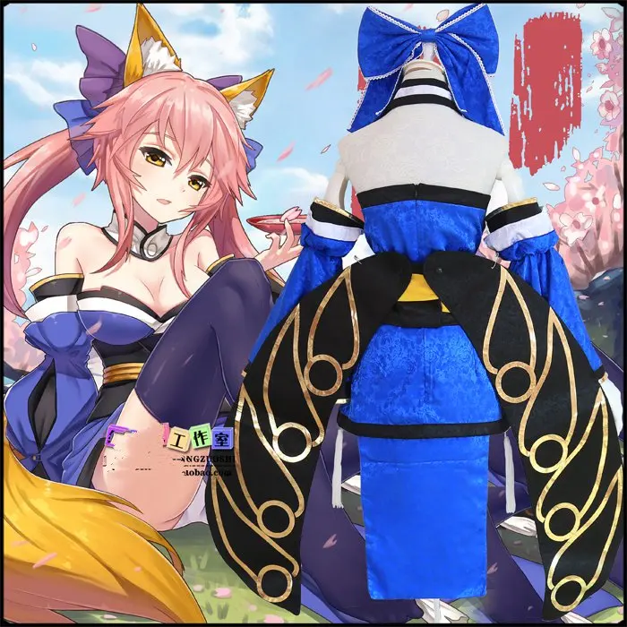 

FGO Tamamo No Mae Cosplay Costume Fate Extra Fate Grand Order Blue Caster Costume Tamamo Fate Cosplay Women