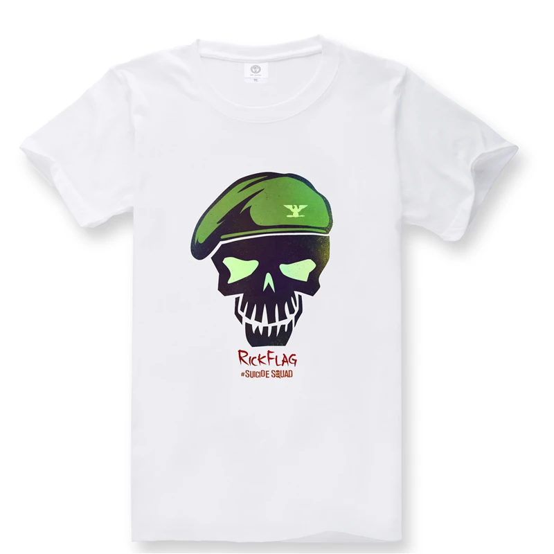 2016 Suicide Squad Detective Comics RICKFLAG мужская Хлопка С Коротким Рукавом Футболки Повседневная