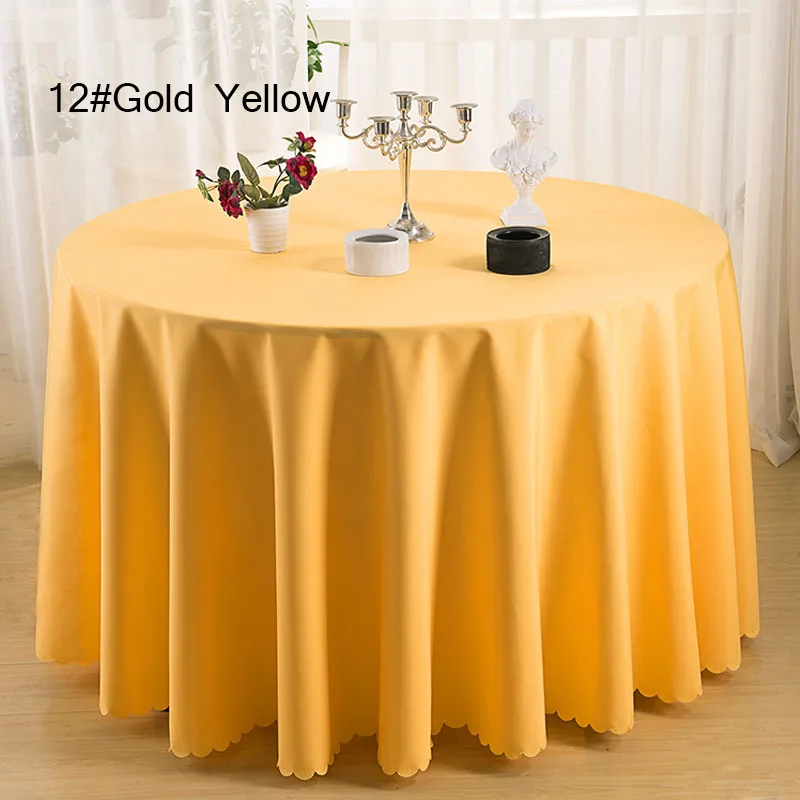 gold yellow 10P высокое качество машинная стирка полиэстерное полотно для скатертей Свадебная вечеринка для отеля скатерть на стол 12" круглый стол ткань - Цвет: gold yellow