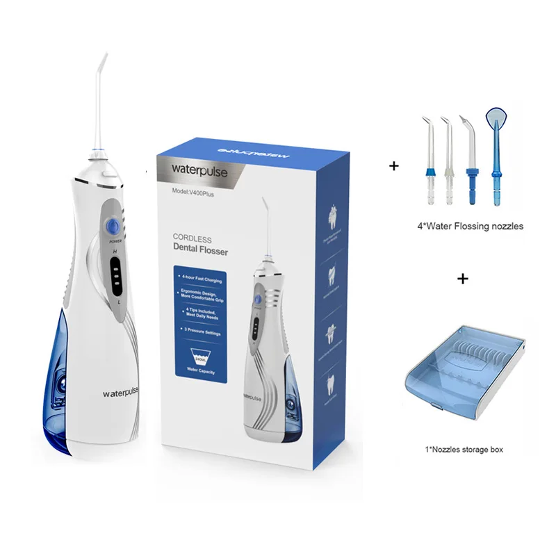 

Ирригатор полости рта V400 Plus с 4 насадками и коробкой
