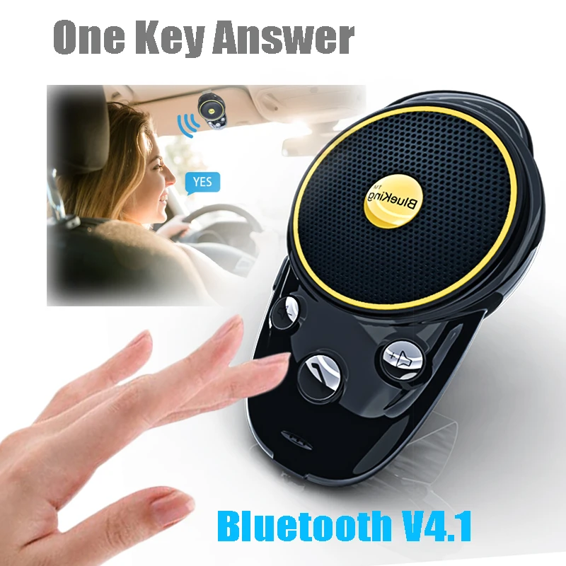 JINSERTA Bluetooth гарнитура для автомобиля беспроводной Bluetooth динамик телефон MP3 музыкальный плеер Солнцезащитный козырек клип динамик телефон перезаряжаемый