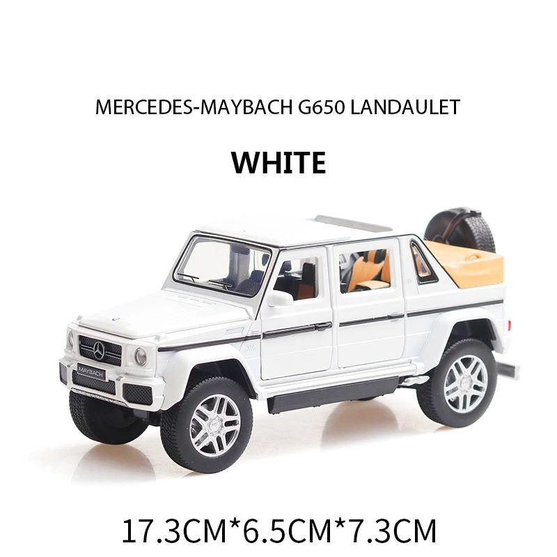 Белый Моделирование Mercedes-Benz Maybach G650 модель машины из сплава звук и свет отступить автомобиль игрушечный автомобиль модели автомобилей модель автомобиля коллекционные машинки модель машины модели машин - Цвет: Белый