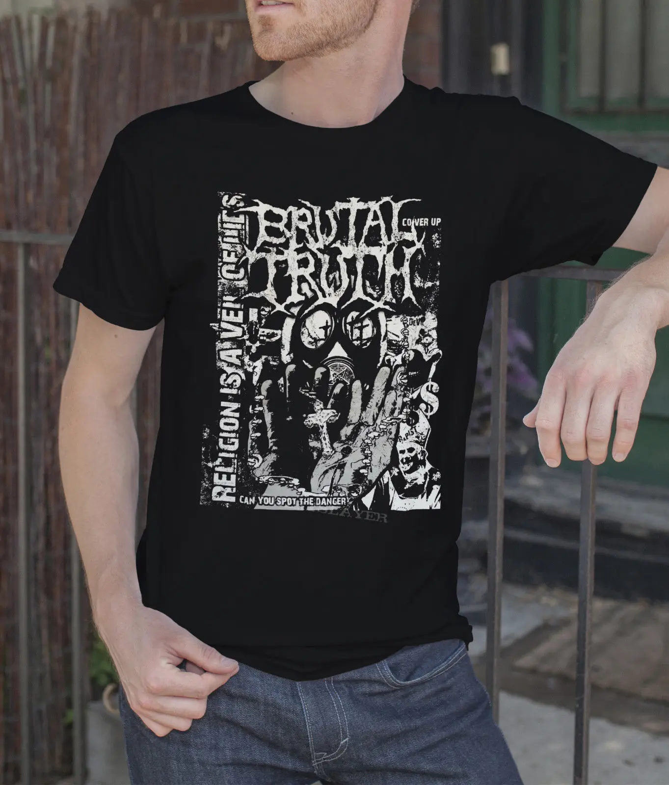 Брутальный правда мужские черные футболки смерть GRINDCORE группа вентилятор