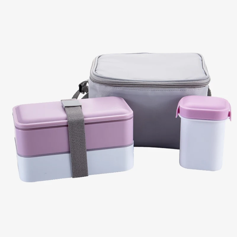 Двухслойный комплект контейнеров для завтрака Bento Box с суповой чашей портативный термальный изолированный пищевой контейнер Microwavable