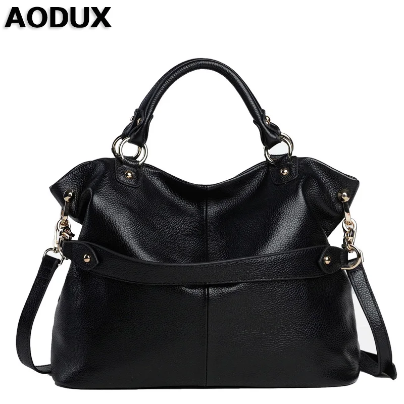 AODUX женская сумка из натуральной коровьей кожи через плечо сумочки плечо|tote bag|women