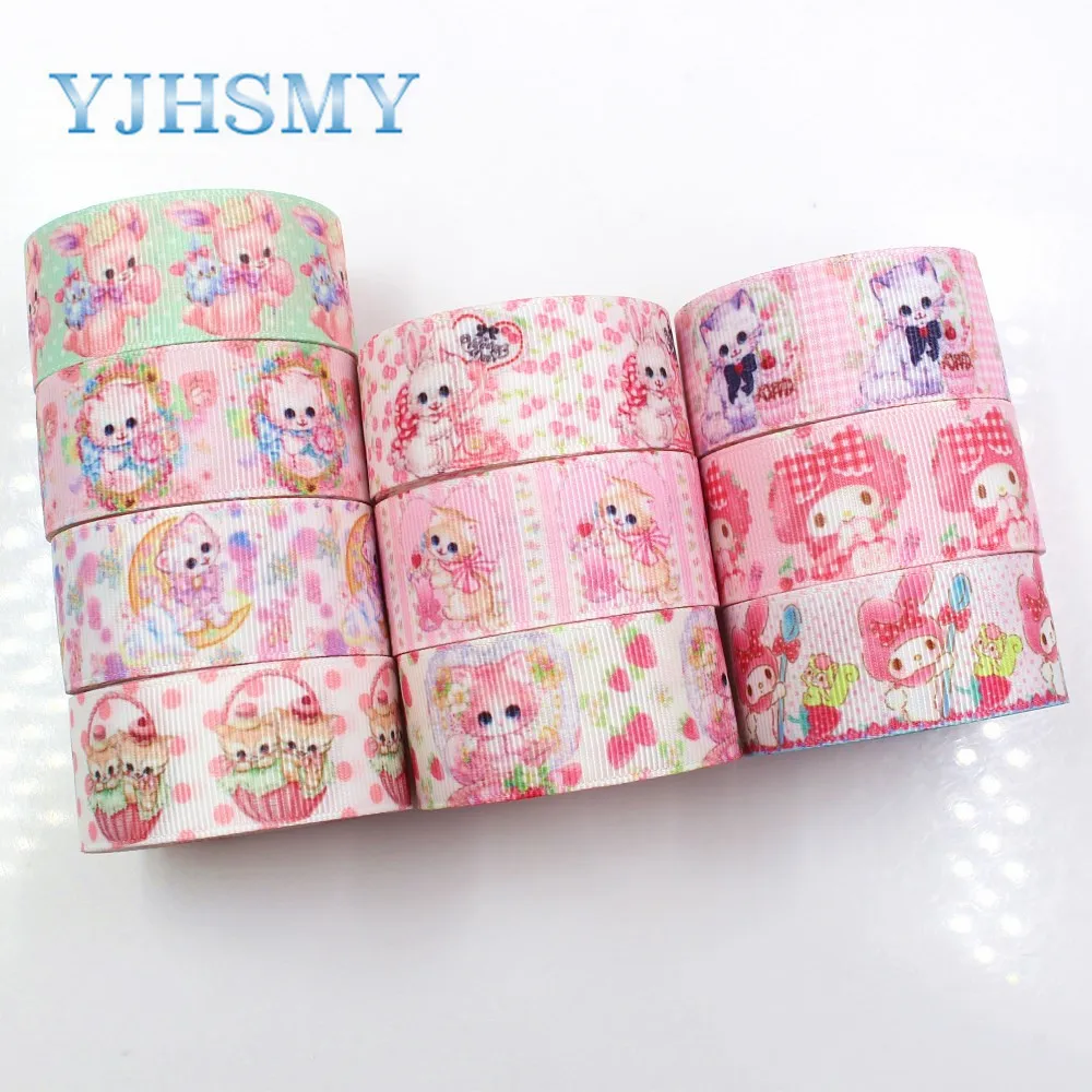 YJHSMY I-19223-448 25 мм 10 ярдов животные мультфильм термопечать ленты grosgrain Бант колпачок