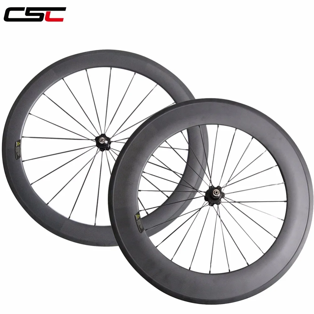 CSC 700C 25 мм шоссейные велосипедные колесные Clincher Трубчатые Глубина 38+ 50/50+ 60/50+ 88/60+ 88 мм карбоновые велосипедные дорожные колеса Углеродные novatec