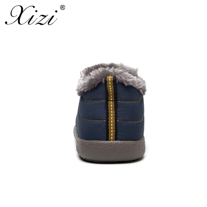 XIZI/Большие размеры 35-48 теплые мужские зимние ботинки на меху плюшевые ботильоны
