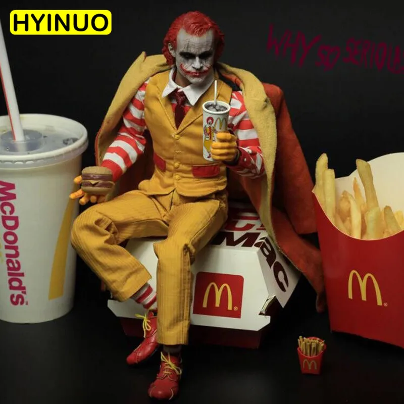 1/6 масштаб Джокер улыбка мужской гамбургер фаст фуд джентльмен клоун пальто