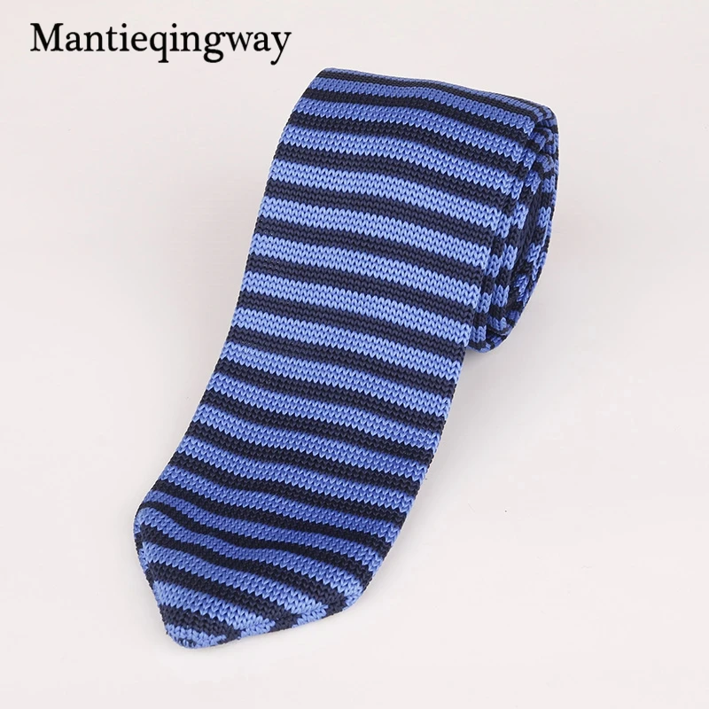 Mantieqingway 6 см Модный обтягивающий мужской вязаный галстук классический полосатый вязаный галстук мужские повседневные деловые галстуки для мужчин свадебные