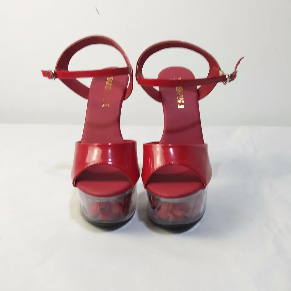 The 6-inch shoes are 15cm high heels and platform gladiator's buttoned dancing | Спорт и развлечения