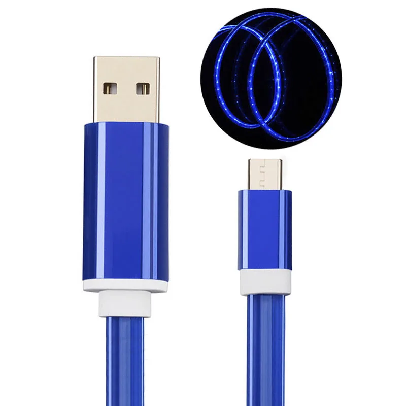 Струящийся светодиодный светящийся мини USB кабель-удлинитель для зарядки данных синхронизировать мобильный телефон Android кабели type C для Xiaomi huawei