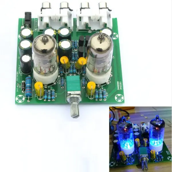 CLAITE DIY 2 канала 6J1 ламповый предусилитель Плата усилителя для наушников HIFI стерео Бас чипы наборы