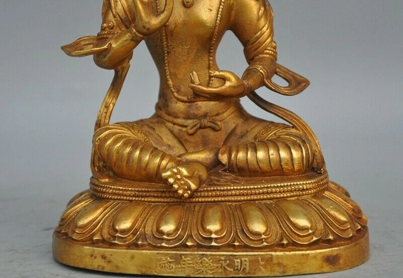 8 &quotТибетский буддизм бронзовый позолоченный зеленый Tara Kwan yin гуаньин статуя