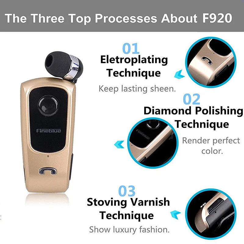 Беспроводные наушники FineBlue F920 с драйвером Bluetooth напоминанием о звонках