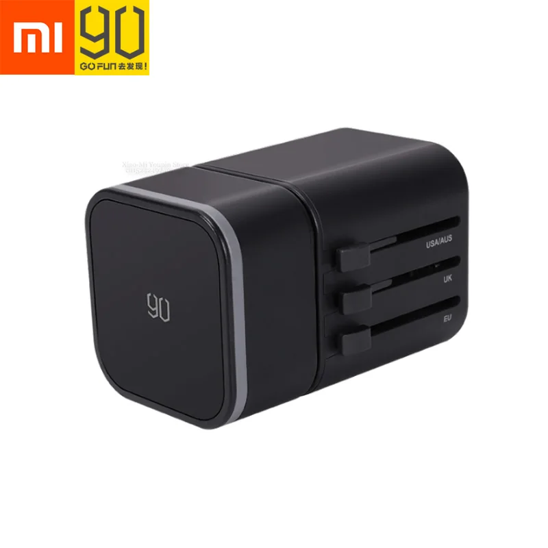 Black Xiaomi Mijia 90 Fun многофункциональный адаптер преобразования USB TYPE-C двойной интерфейс PD3.0 QC3.0 Быстрая зарядка содержит AU DE UK US - Цвет: Black
