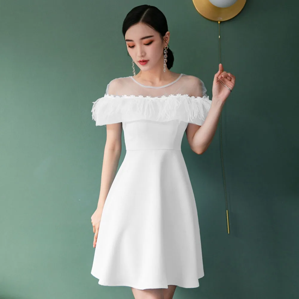 Сетчатое лоскутное белое коктейльное платье сексуальное женское Vestido De Noche на