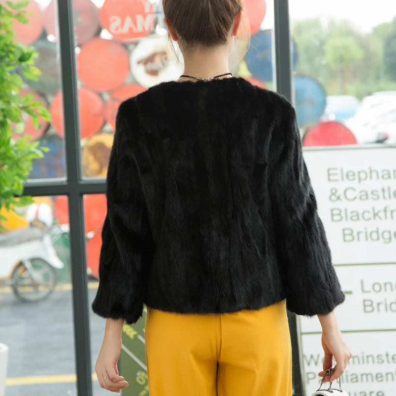 Женская шуба из натурального меха норки короткая Шуба на осень и зиму 3XL VK3125|outerwear