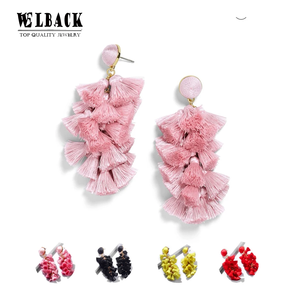 Новые серьги-кисточки WELBACK для женщин этнические большие висячие серьги в