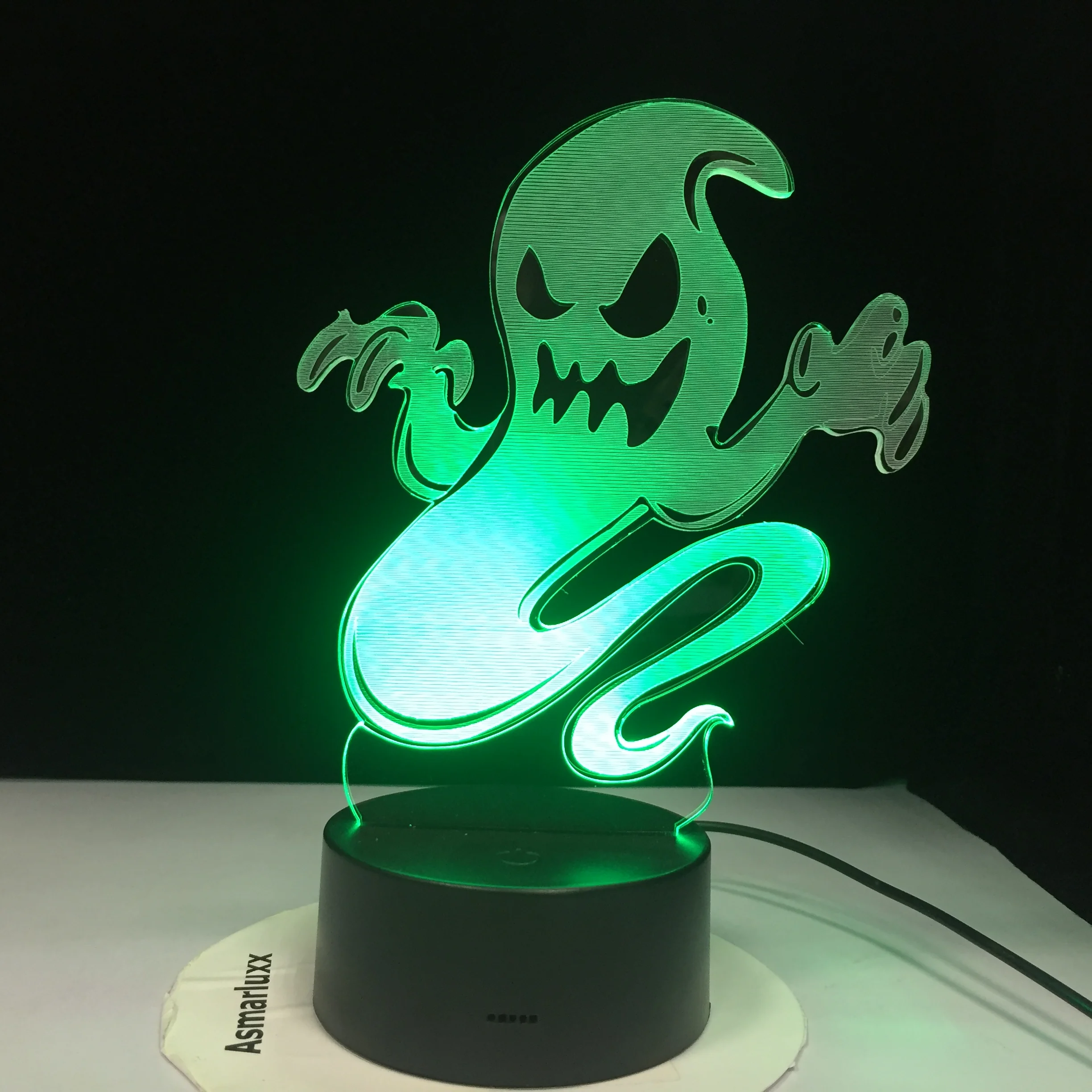 Светодиодный 3d светильник Ghost Smoke ночник для Хэллоуина с черепом акриловая