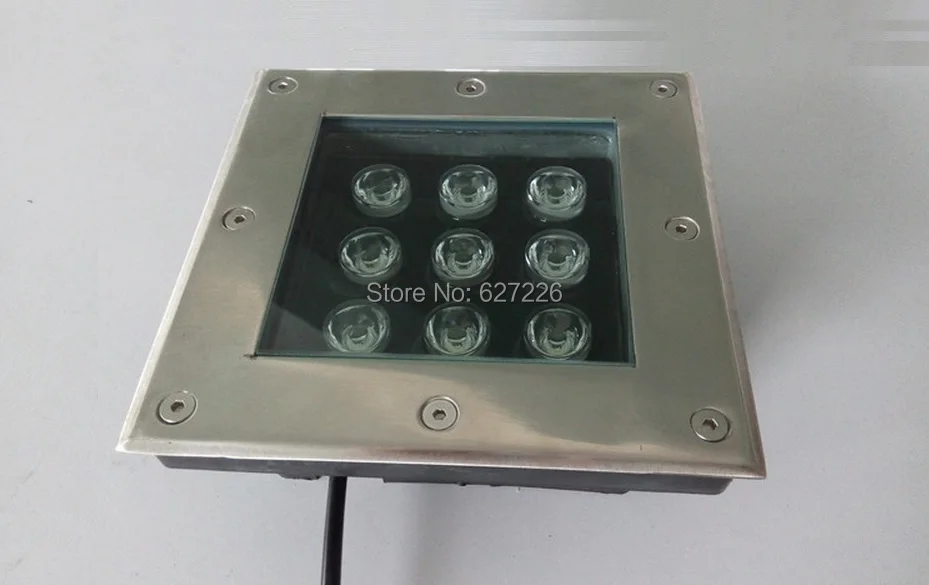 Завод прямых продаж квадратный 9 Вт светодиодный подземные лампы DC12-24V открытый