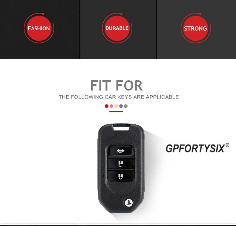 Чехол из углеродного волокна и силикона с 3 кнопками для автомобильного ключа